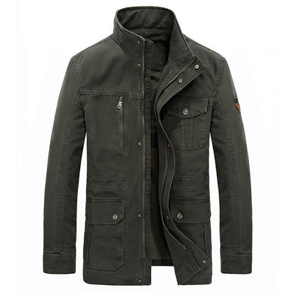 Veste décontractée mi-longue en coton pour homme, pour le printemps/l'automne