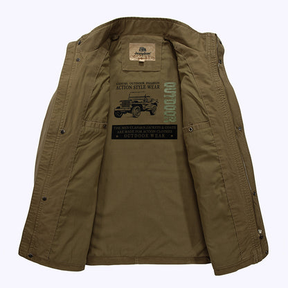 Veste décontractée mi-longue en coton pour homme, pour le printemps/l'automne